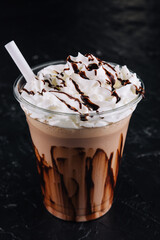 Cold Frappe Coffee with whipped cream