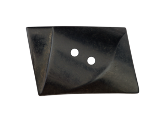 Detail of the old and used button on transparent background