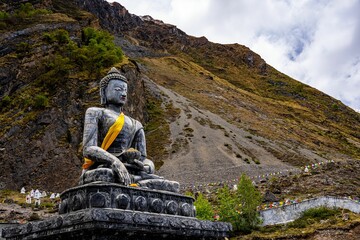 Statue of The Holy Tibetan Buddha shrine of Muktinath Upper Mustang, Nepal