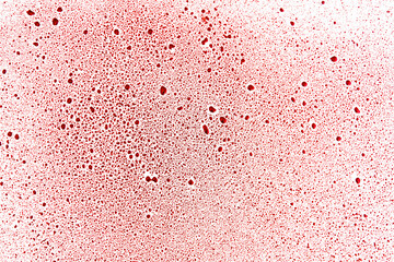 Red drops and blobs on on transparent background