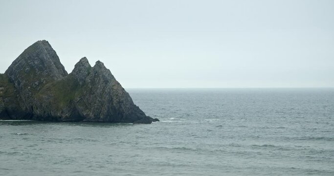 Three Cliffs Bay UK |  | EBB AND FLOW | SEA | COAST| 4K footage | 12 BIT