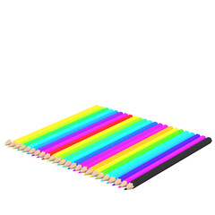 Fototapeta premium 3d rendering illustration of a set of coloured pencils