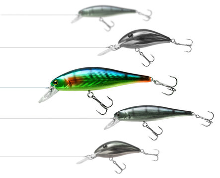 Attractive and interesting colorful fishing lure wobbler catches the attraction compared to humble lures
