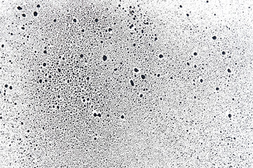 Ink blotches, drops and beads on transparent background