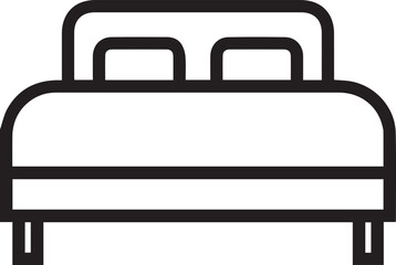 double bed, front view icon illustration vector, can be used for web and design of hotels, motels and other.