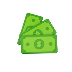 money isolated. 3d rendering. USD cash money fall. PNG file