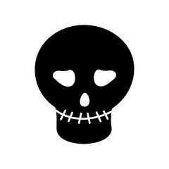 The skull. Can be used as a sketch of a tattoo Halloween Vector isolated on white. illustration. Halloween Skull vector Perfect for coloring book, textiles, icon, web, painting, children's books.	
