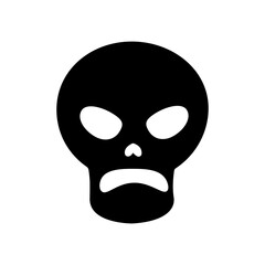 Skull with angry mood expression vector illustration. vector illustration. Halloween Skull vector Perfect for coloring book, textiles, icon, web, painting, children's books.	