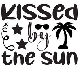Kissed by the sun, Summer SVG Bundle, Summer T-Shirt Bundle, Summer SVG, SVG