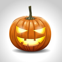 Halloween pumpkin, funny face. Autumn holidays. vector image
