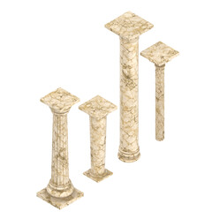 3d rendering illustration of some architectural columns