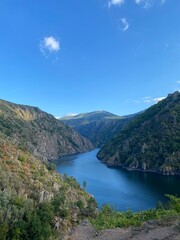 Naklejka na ściany i meble The Sil river canyon in the province of Orense in Galicia, Spain. View of the Sil river canyon.