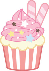 pink cupcake with star topping