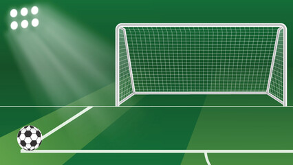 Fototapeta premium Soccer ball in front of the goalpost