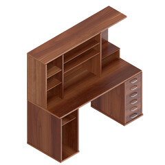 3d rendering illustration of a computer desk