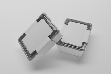 Ice cream box mockup 3d rendering 