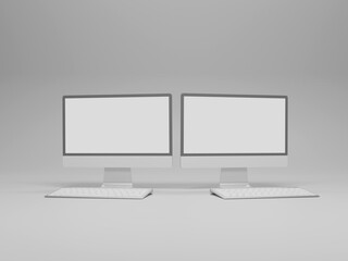 Desktop with keyboard mockup
