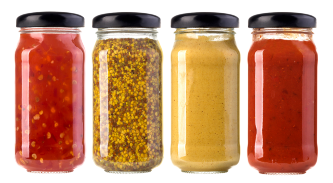 barbecue sauces in glass