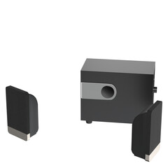 Obraz premium 3d rendering illustration of computer speakers