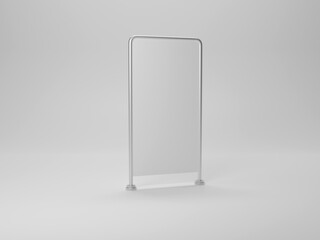 Stand banner mockup 3d rendering with white background  