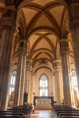 Pienza, Italy, 15 April 2022:  Interior of the cathedral