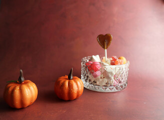 halloween sweets isolated on a table