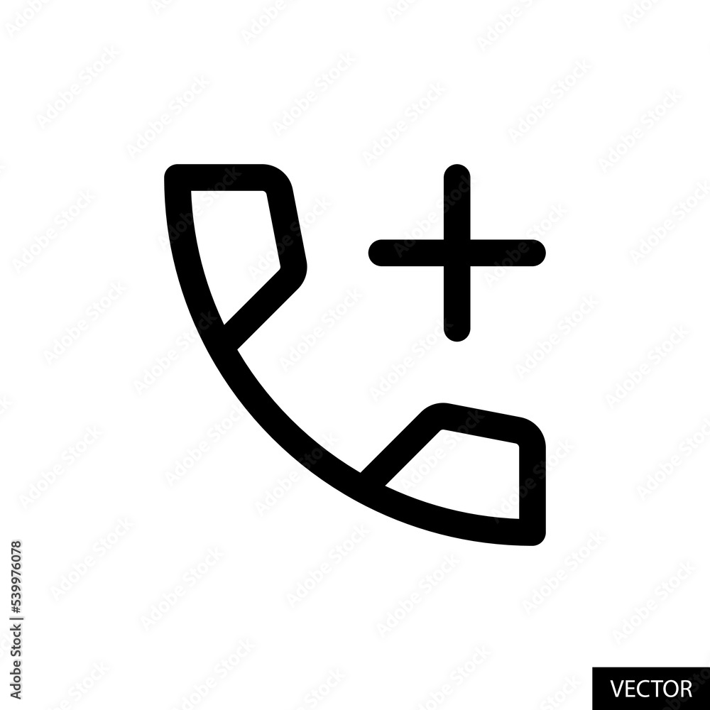 Poster add call vector icon in line style design for website, app, ui, isolated on white background. editab