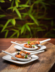 Thai food, Shrimps with Shiitake mushrooms