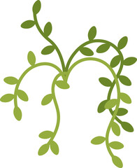 Hand drawn climbing plant flat illustration