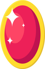 Ruby gemstone in gold cut