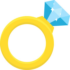 Gold ring with diamond jewelry