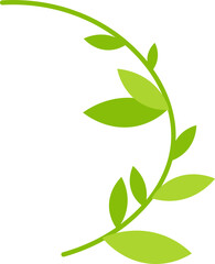 Brunch with leaves plant flat illustration