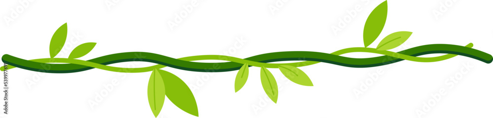 Poster jungle liana with leaves flat illustration