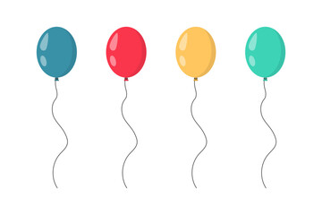 Balloons in cartoon style isolated on white background. Vector set © LOBSTER LARRY