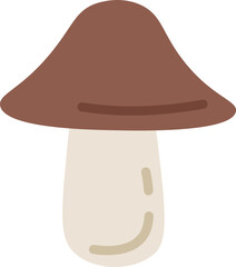 Brown mushroom hand drawn icon