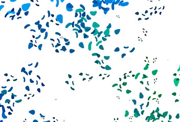 Light Blue, Green vector pattern with chaotic shapes.