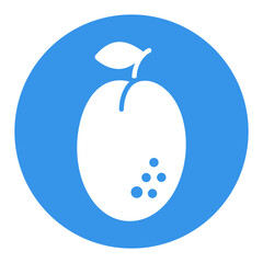 Plum with leaf vector glyph icon