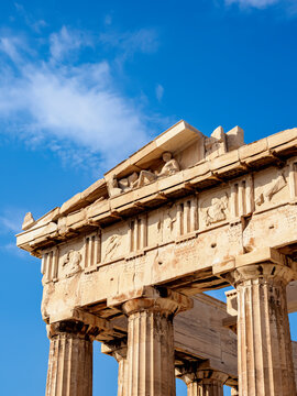 Parthenon, detailed view, Acropolis, UNESCO World Heritage Site, Athens, Attica