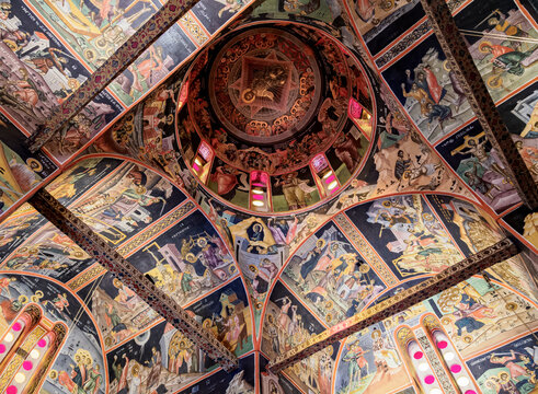 Monastery of Varlaam, interior, Meteora, UNESCO World Heritage Site, Thessaly