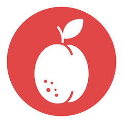Apricot isolated design vector icon. Fruit sign