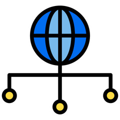 Network filled outline icon