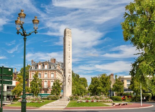 The War Memorial in the centre of Epernay, centre of Champagne production, Marne, France