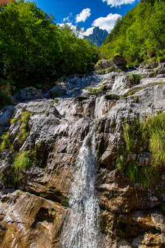 Cadini del Brenton waterfalls, Lago del Mis, Belluno, Veneto, Italy