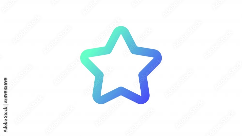 Poster animated star gradient ui icon. favourite page mark. adding bookmark. seamless loop hd video with al