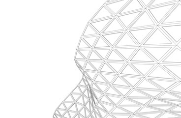 abstract modern architecture 3d illustration