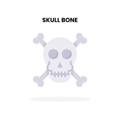 Skull Bone flat icon. Vector illustration on white background. Can used for digital product, presentation, UI and many more.
