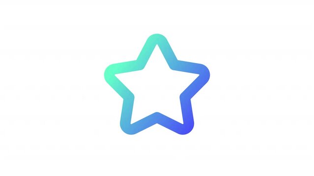 Animated star gradient ui icon. Favourite page mark. Adding bookmark. Seamless loop HD video with alpha channel on transparent background. Line color user interface symbol motion graphic animation