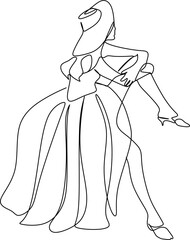 Continuous line drawing of woman's silhouette
