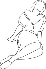 Continuous line drawing of woman's silhouette