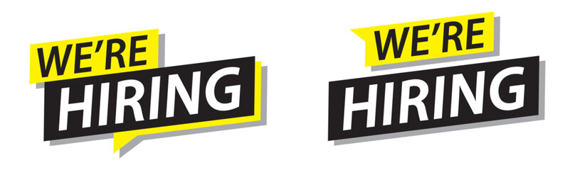 We are hiring banner icon, vector illustration